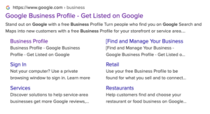 Google My Business link